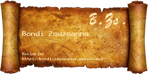 Bondi Zsuzsanna névjegykártya